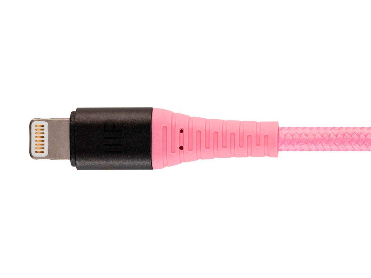 Monoprice Apple MFi Certified Lightning to USB Type-A Charge and Sync Cable - 6 Feet - Pink, Kevlar-Reinforced Nylon-Braid, Durable - AtlasFlex Series