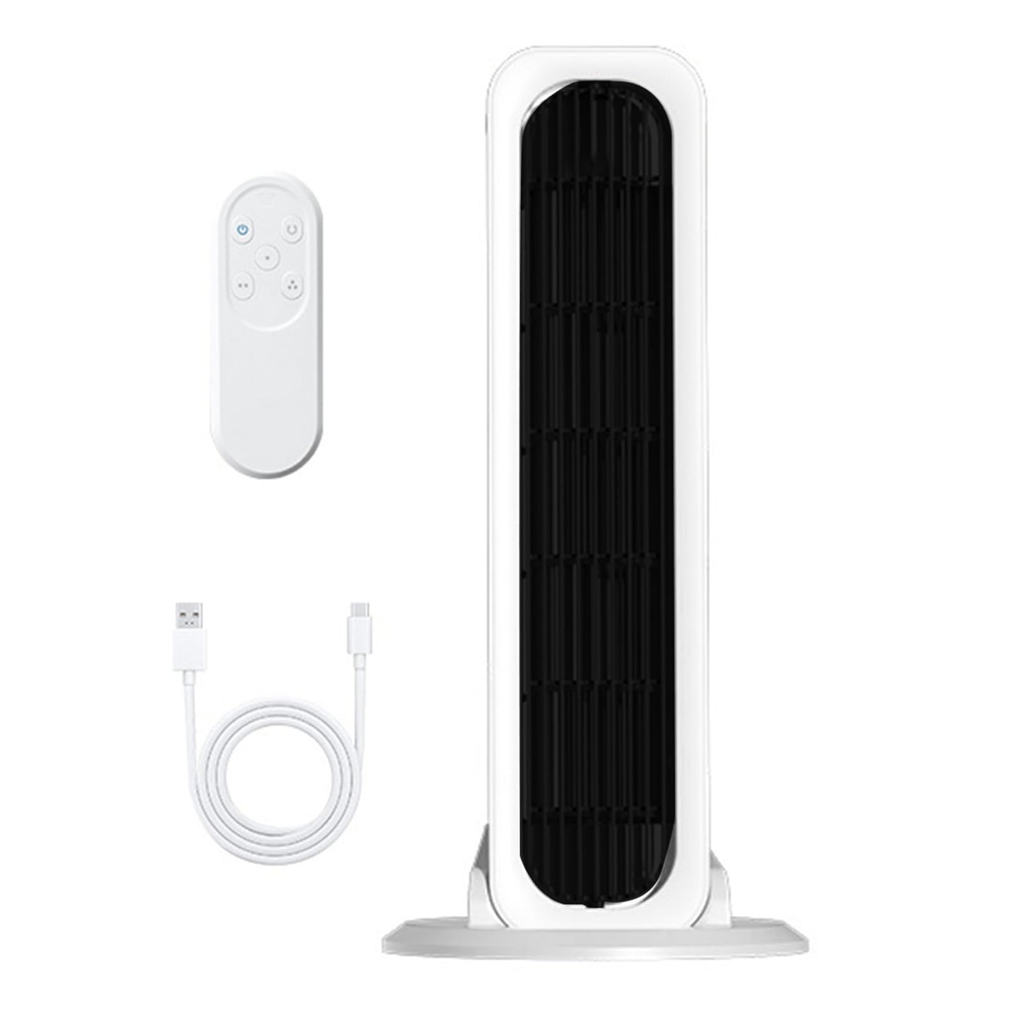 AOYEBO Bladeless Tower Fan, Rechargeable Oscillating Desk Fan with Remote,