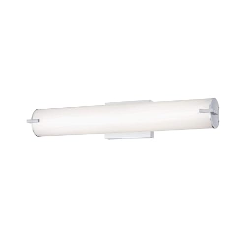 Ciata 1-Light LED Multi Color Temperature Wall Fixture in Brushed Nickel Finish with White Frosted Shade (24 Inches)