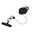 KEY-BAK Ratch-It Retractable Anti-Theft Phone Tether Cell Phone Lanyard with Carabiner & Universal Smartphone Case Anchor Black