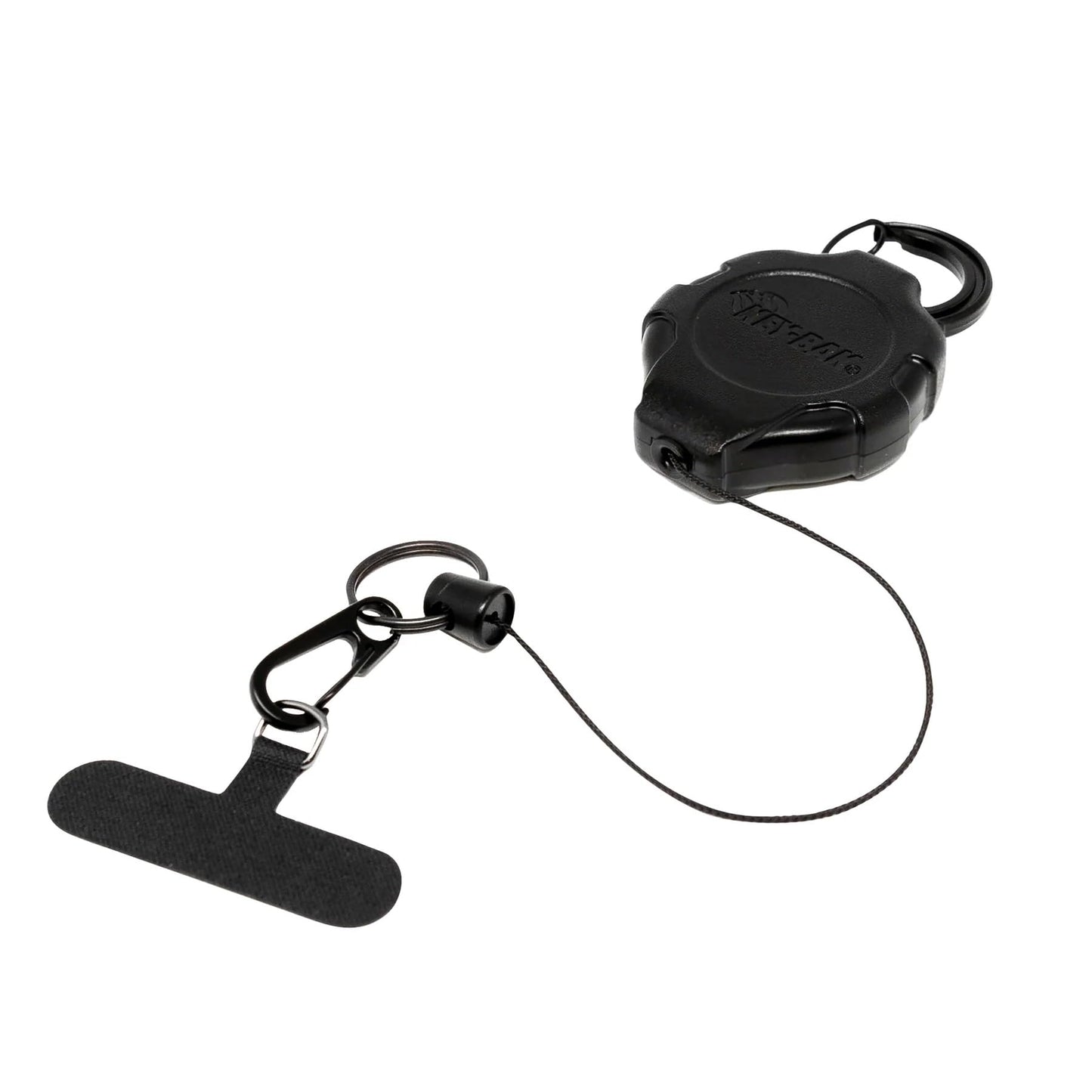 KEY-BAK Ratch-It Retractable Anti-Theft Phone Tether Cell Phone Lanyard with Carabiner & Universal Smartphone Case Anchor Black
