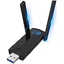 Wireless USB 3.0 WiFi Adapter for Desktop PC, AC 1300Mbps USB WiFi Dual-Band Network Adapter for PC with 400Mbps/2.4G 867Mbps/5G,Dual 5Dbi Antennas