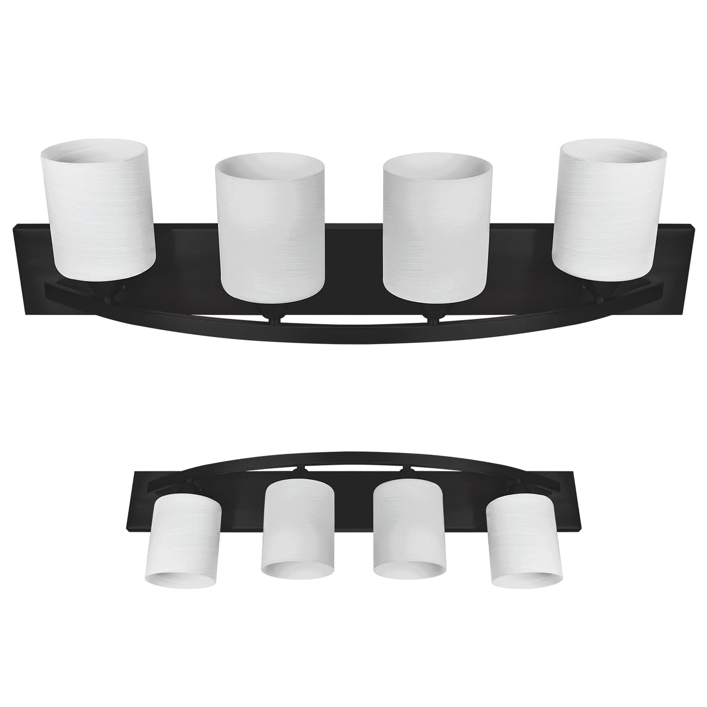Nuk3y Modern Bathroom Vanity Light Fixture with Light Globe Brushed Nickel (Matte Black, 4 Light)