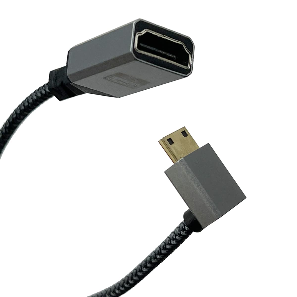 Seadream 4K Mini HDMI to HDMI Adapter Cable Mini HDMI Male to HDMI 2.0 Female Nylon Braided Cable (Type C to Type A) Support 3D 4K/60Hz 1080p (Up