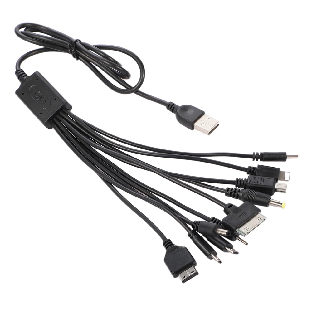 Cutwif 10 in 1 Multi Charging Cable, Universal Multiple Charging Cord Cable with 10 Ports for Cell Phones Speaker MP3 MP4 & More