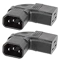 Tekit 2-Pack PDU UPS C14 to C19 Power Converter Travel Plug Adapter, IEC 320 C14 to Right Angle C19 Electrical Adapter,Elbow Plug C14 to C19 IEC…