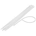 Wideskall® 12 Pieces 30" inch Extra Long x 0.35" inch Heavy Duty White Nylon Cable Zip Ties HVAC Duct Straps UV Stabilized for Outdoor work