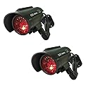 Solar Powered Dummy Fake Security Camera Bullet CCTV Surveillance with Simulated LED Realistic Red Flashing Light and Security Warning Sticker Decal