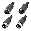 Hxchen 2 Sets 7Pin Female + Male DIN Adapter Socket Audio AV Connector Black