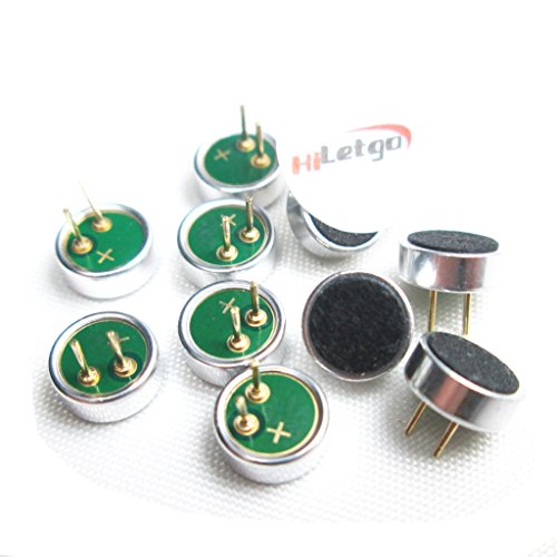 HiLetgo 10pcs Electret Condenser Microphone 52dB MP3 Microphone Accessories 6x2.2mm