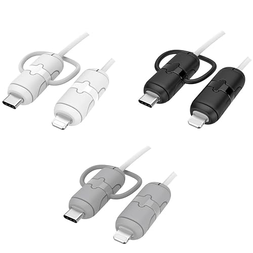 CCeCCe 3 Set Charger Cord Protector PD Fast Charging Cable End Protective Armor Case Heavy Duty Silicone Sleeve Tips Saver for iPhone 14 13 12 Pro 11