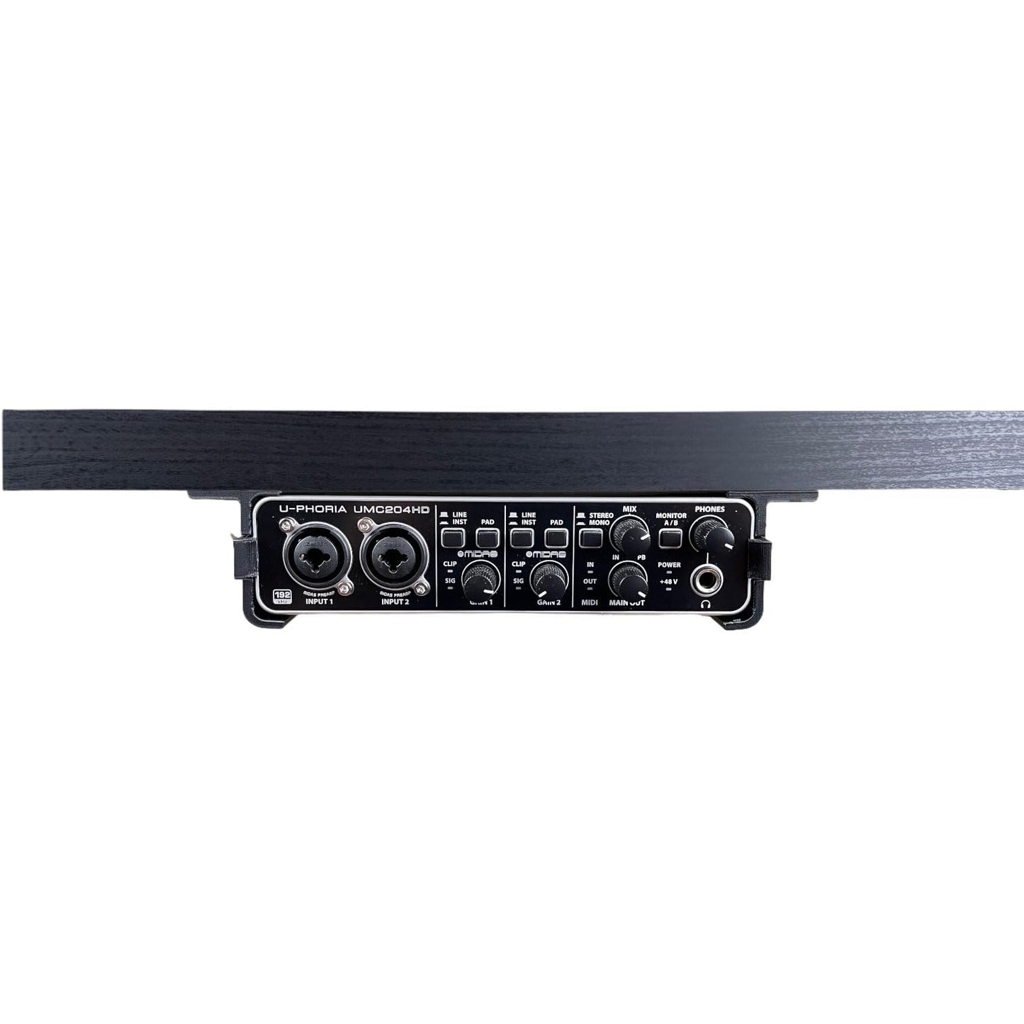 Iron Prints Desk Mount Kit for Behringer UMC202HD, UMC204HD, UMC404HD, UMC22, UM2 - Under Desk Mount Brackets with Reversible Clips - Secure Mounting