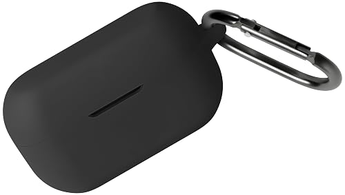 Geiomoo Silicone Case for Technics EAH-AZ100-K, EAH-AZ100-S, Soft Flexible Scratch Resistant Protective Cover with Carabiner (Black)