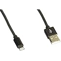 Monoprice Lightning to USB-A Charging Cable - Apple MFi Certified, Nylon Braided Jacket, 1.5 Feet, Black - Premium Series