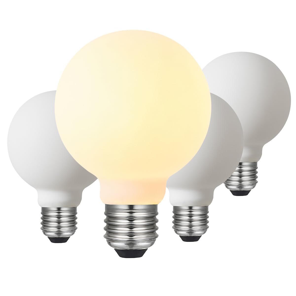 Liii&ARTMAN LED Light Bulb G25/G80 Dimmable Flick-Free Matt Porcelain White 120V 6W 2700K CRI95 High Color Accuracy Light Globe, 550LM, 55W Equivalent