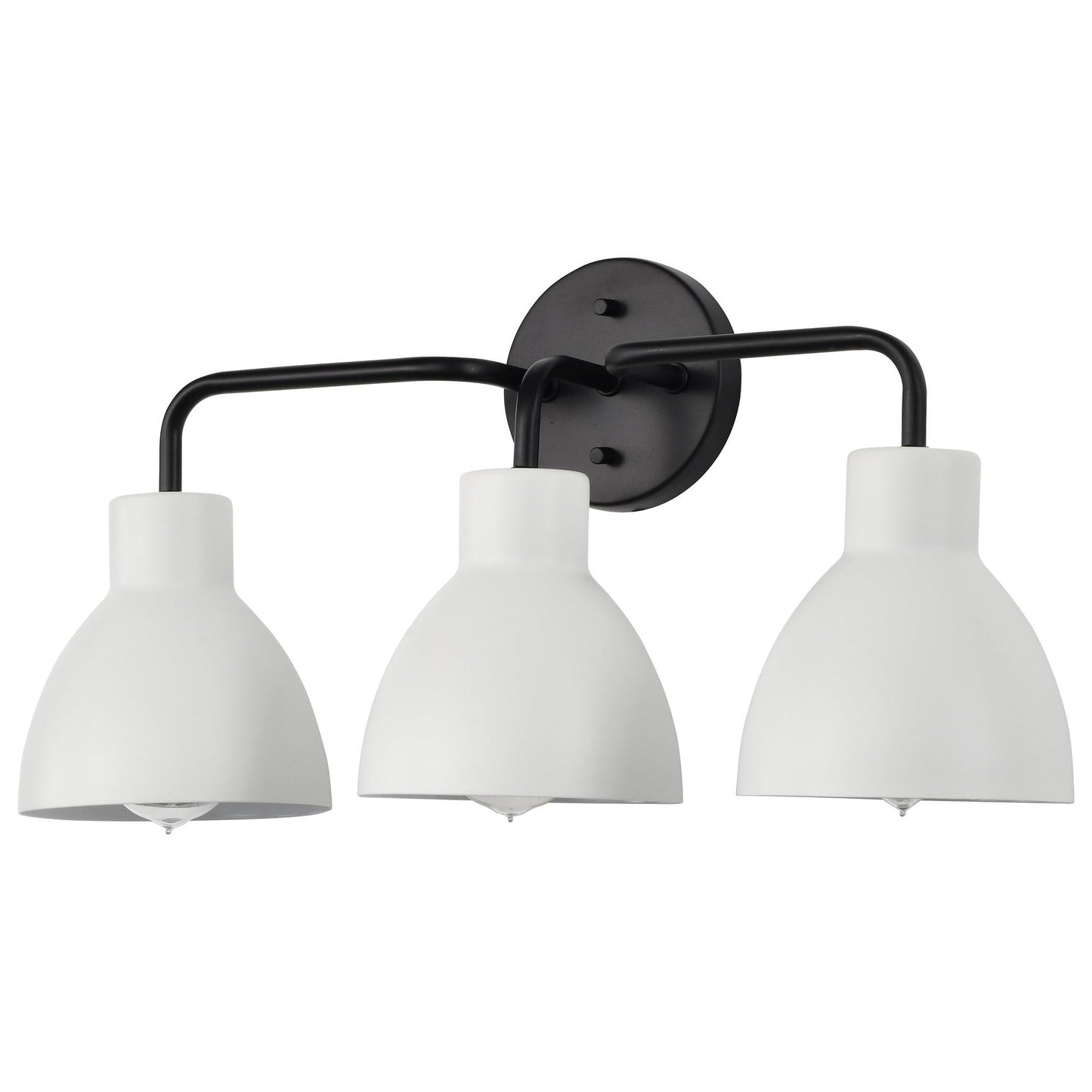 Nuvo 60/6786 3-Light Sloan Vanity Fixture, Matte Black Finish with White Shade