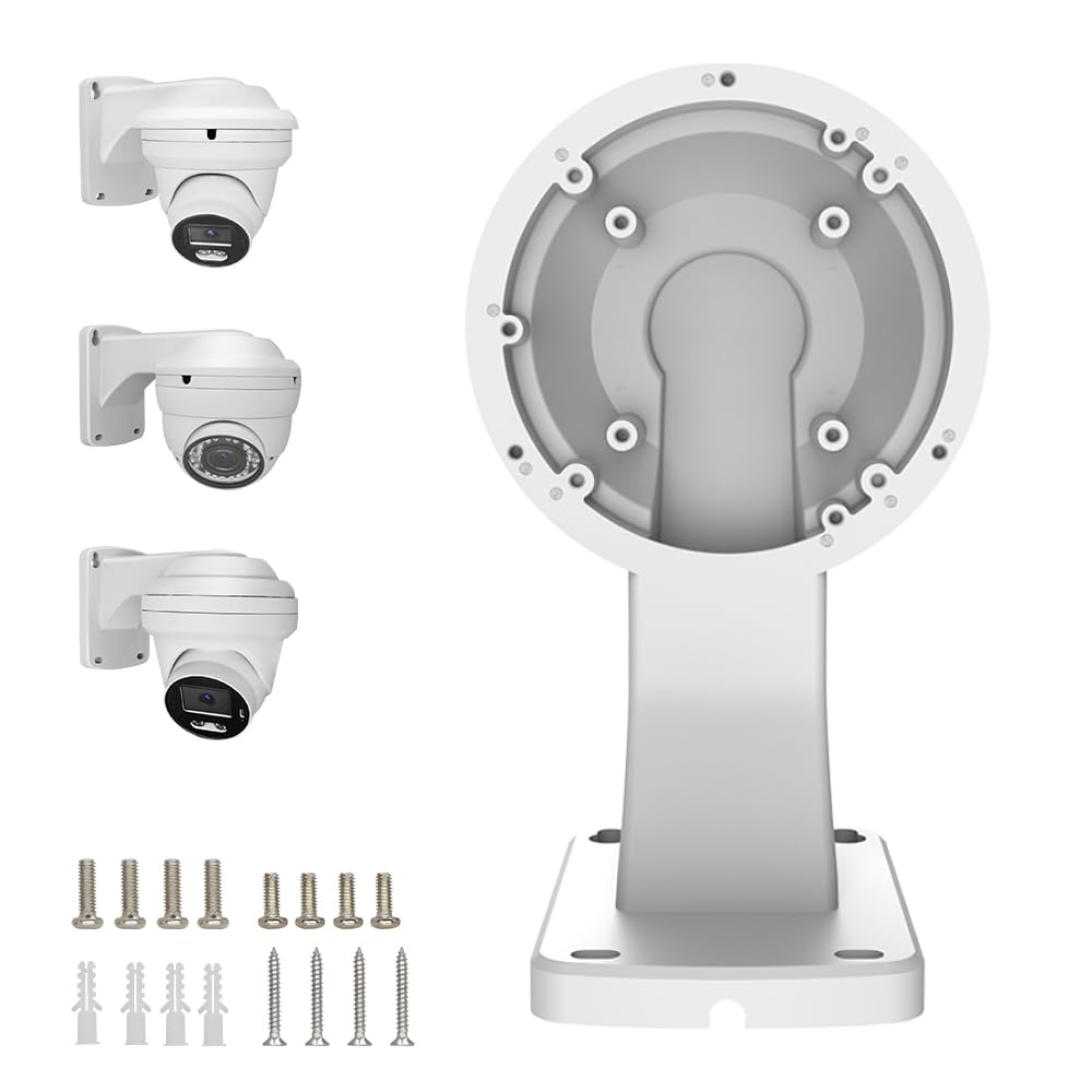 CCTV Security Camera Wall Mount Bracket Compatible with Outdoor Indoor CCTV Security Dome IP Camera, L-Type Pure Aluminum Alloy Bracket, Weatherproof