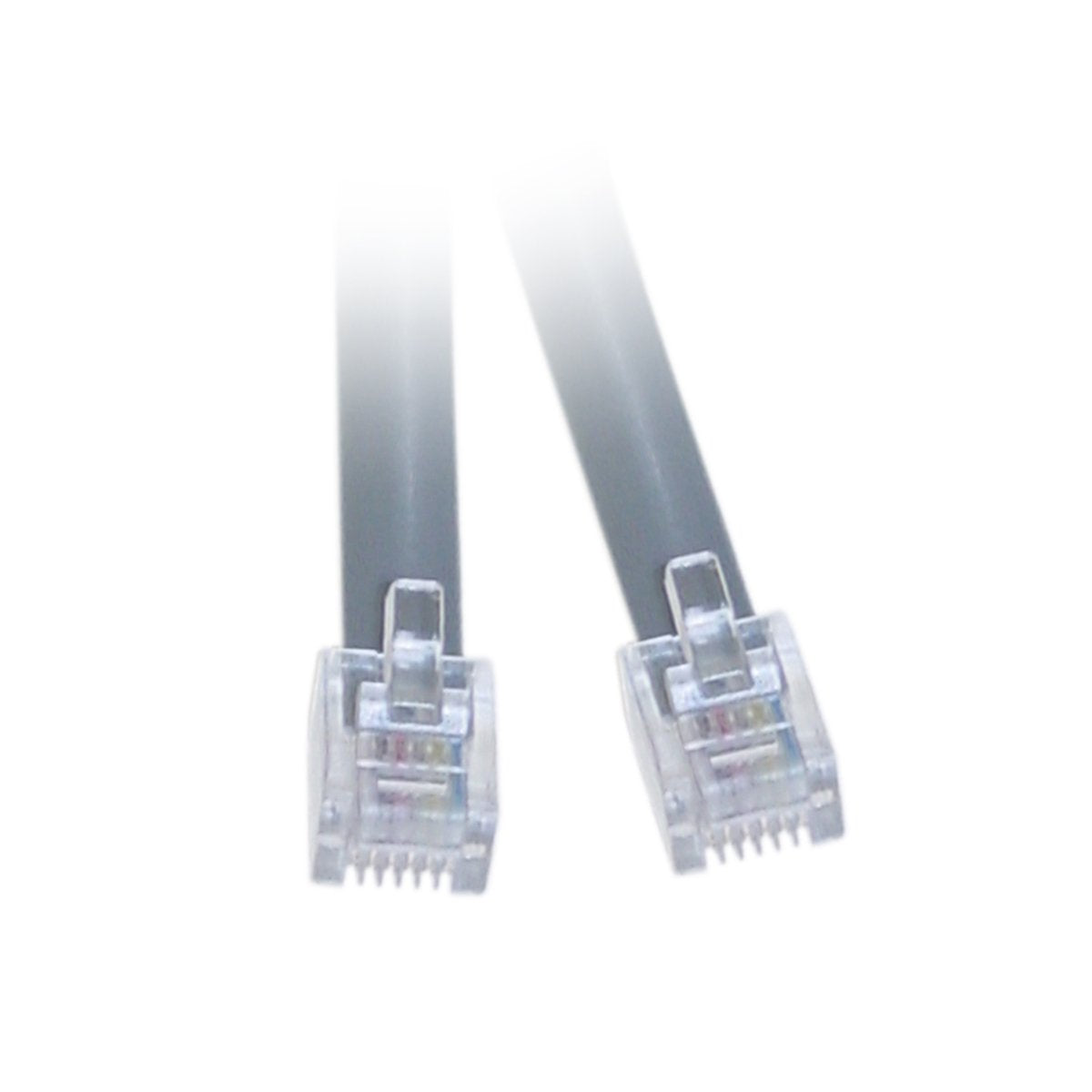 CableWholesale 7 feet Telephone Cord for Voice (VoIP), RJ12 Plug Gold Plated Connectors, 6P / 6C, Silver Satin, 28AWG, Reverse, RJ12 Phone Cable