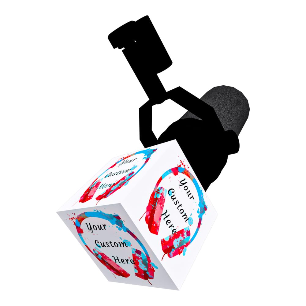 Customizable Microphone Flag Compatible with SHURE SM7B Personalization Microphone 5-Sided Logo Box (Single logo)