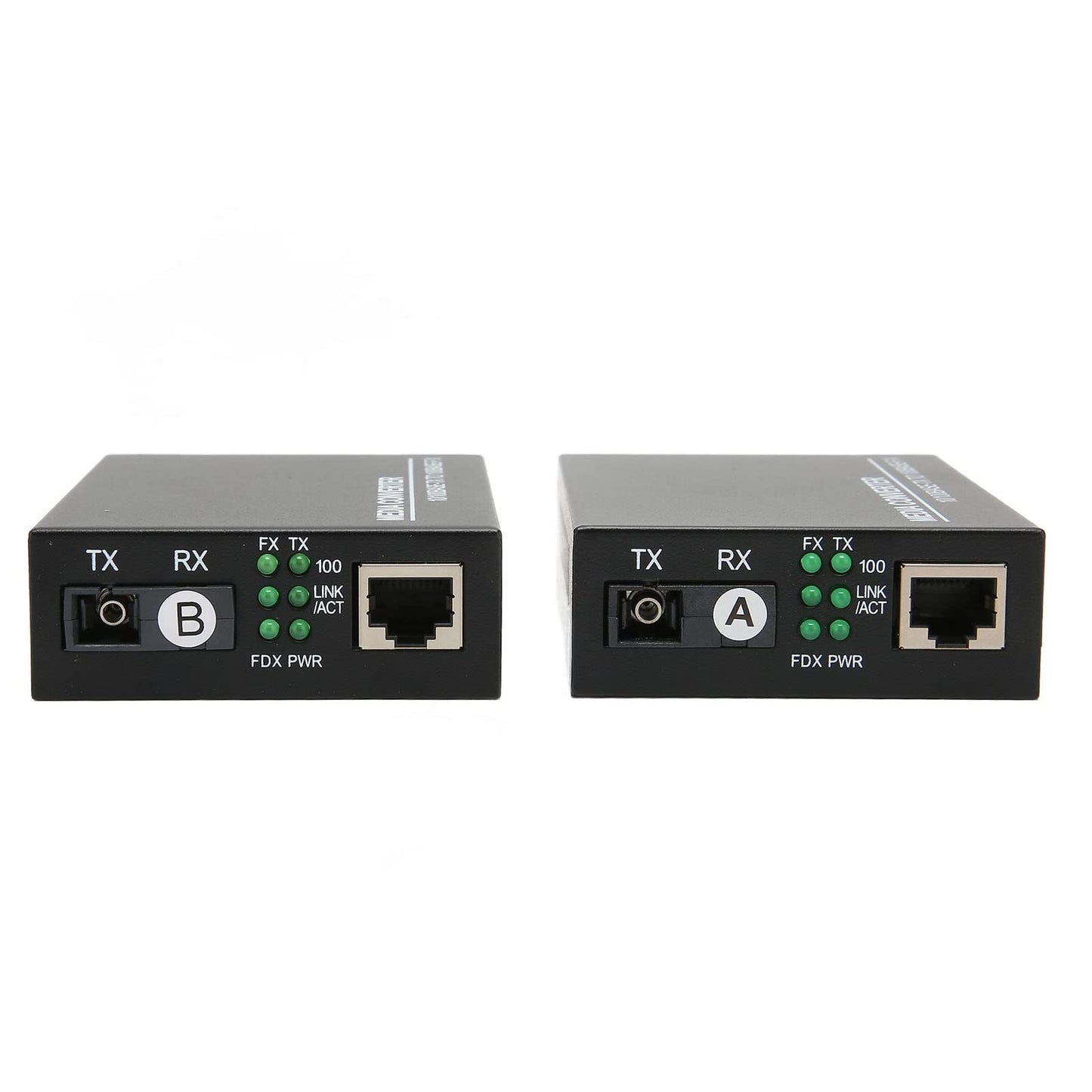 hoopoocolor Optical ethernet Media Converter, 10M 100M Adaptive Capability Full Half Duplex Mode, RJ45 Sc Up to 25Km, Optoelectronic Module Suitable