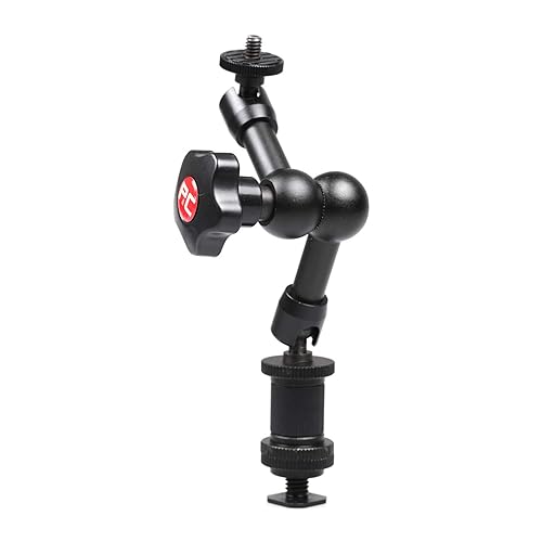 7" Friction Arm 360 Degree Adjustable with Cold Shoe Mount 1/4" Tripod Screw for DSLR Camera Rig, LCD Monitor, DV Monitor, LED Lights, Flash Light