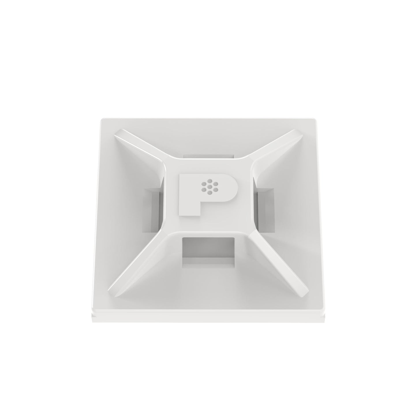 Panduit ABMM-AT-C Adhesive Backed Cable Tie Mount, 4-Way Mount, Pre-Installed Adhesive, Indoor/High Temp Environment, ABS, Acrylic Mounting Method