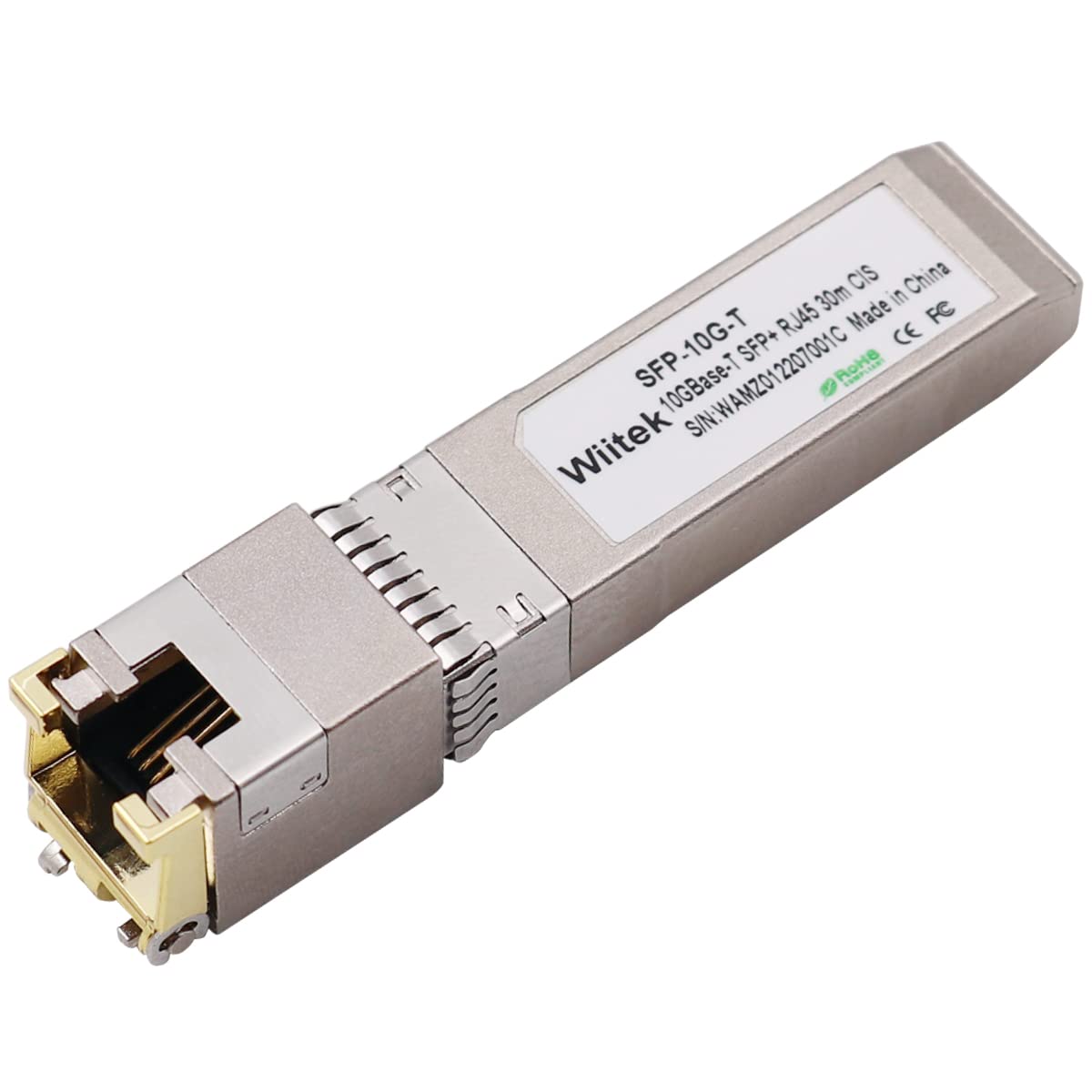 Wiitek 10Gb SFP+ to RJ45 Modules, 1.25G/2.5G/5G/10GBase-T Ethernet to SFP+ Transceiver Compatible for Cisco SFP-10G-T-X, Ubiquiti, Netgear AXM766