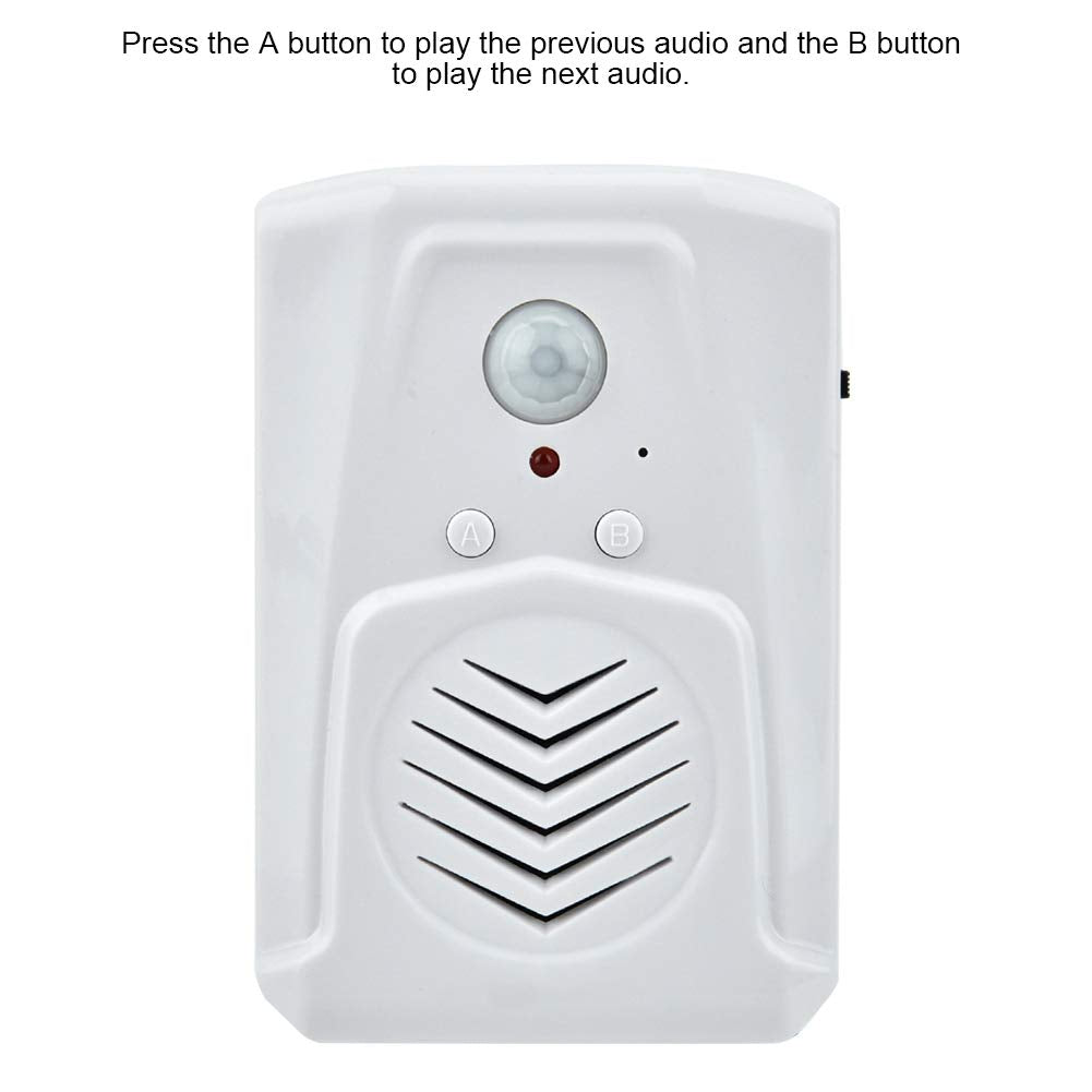 USB/Battery Powered Motion Sensor Alarm Doorbell - MP3 Audio Player with Infrared Induction, 4m Detection Distance & Custom Sound Options