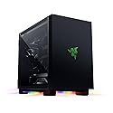 Razer Tomahawk Mini-ITX Gaming Case: Dual-Sided Tempered Glass Swivel Doors, Ventilated Top Panel, Chroma RGB Underglow Lighting, Built-in Cable