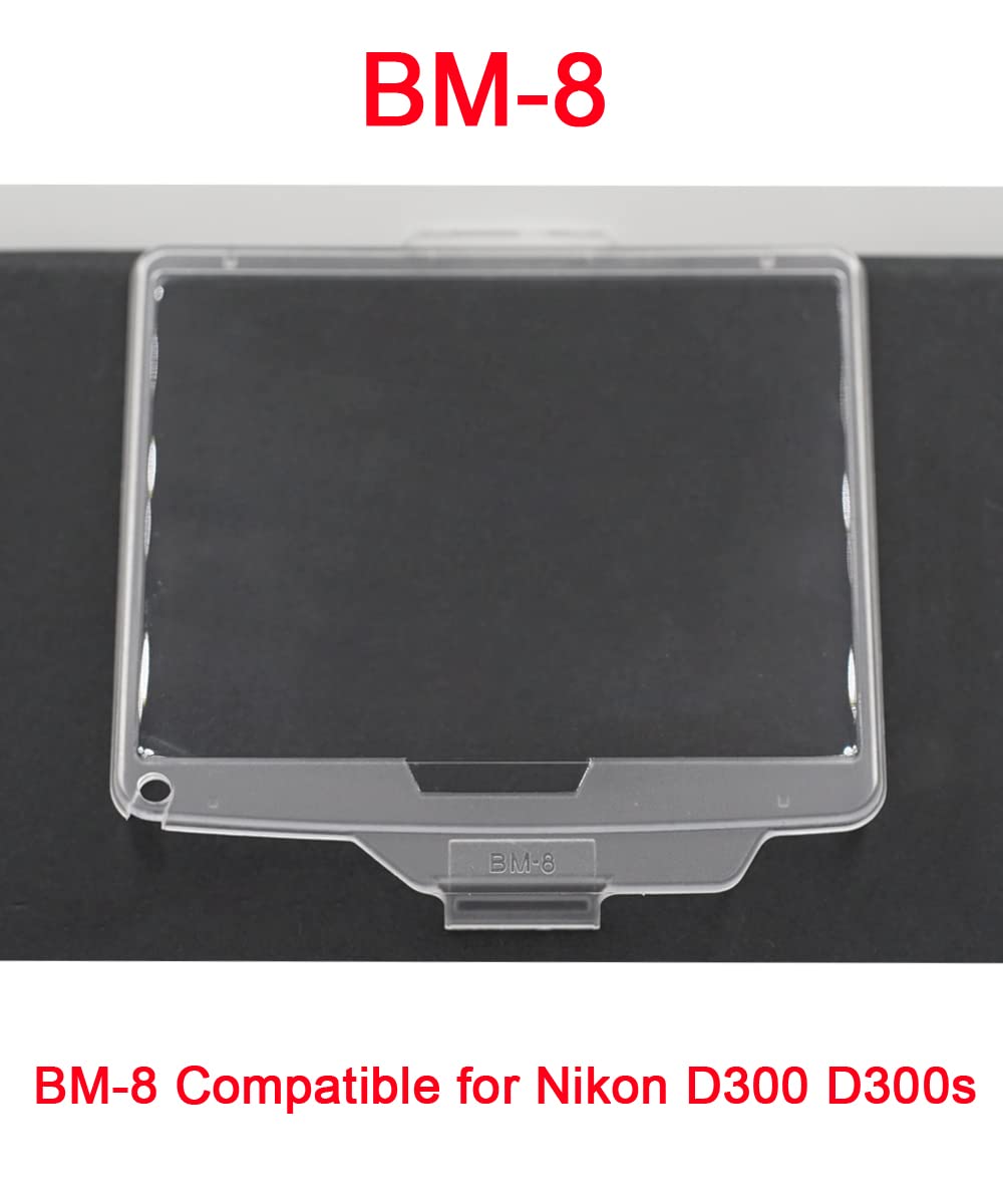 FANZR Screen Protective Cover Compatible for Nikon D300 D300S Camera (BM-8), Transparent ABS Anti-Scratch Screen Protector (2 Pack)