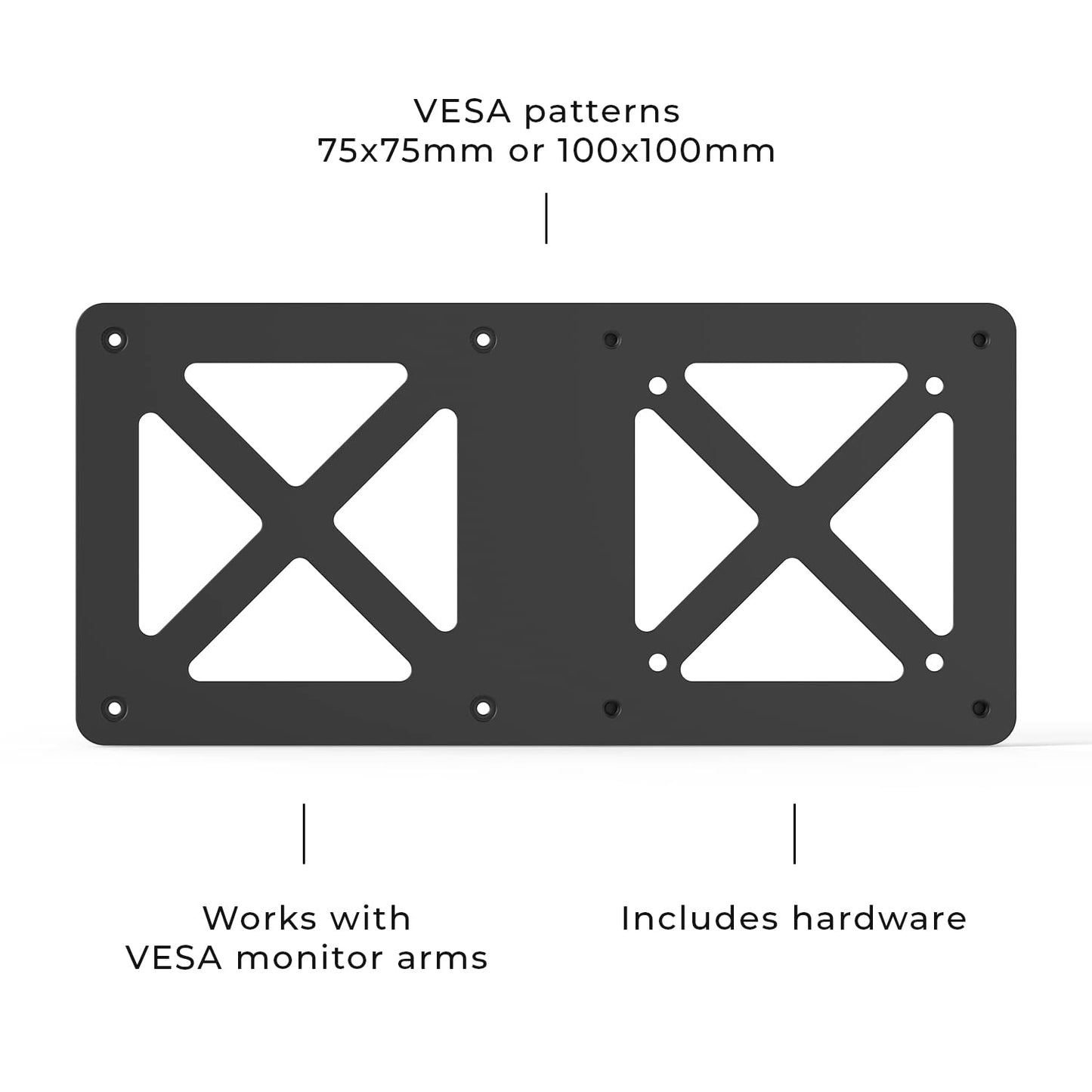 HumanCentric Mounting Bracket Compatible with Intel NUC, VESA Monitor Arm Extension Plate for NUC Mini PC Computer, 75x75mm and 100x100mm Patterns