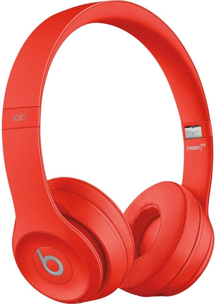 beats Solo3 Wireless On-Ear Headphones - Citrus Red (Renewed)