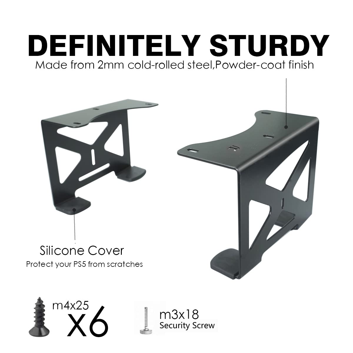 Monzlteck Under Desk Holder for PS5/PS5 Slim/Pro,Stealth Mount Compaitble with PlayStation 5 Disc & Digital Edition Console,Space Saving,DP-05