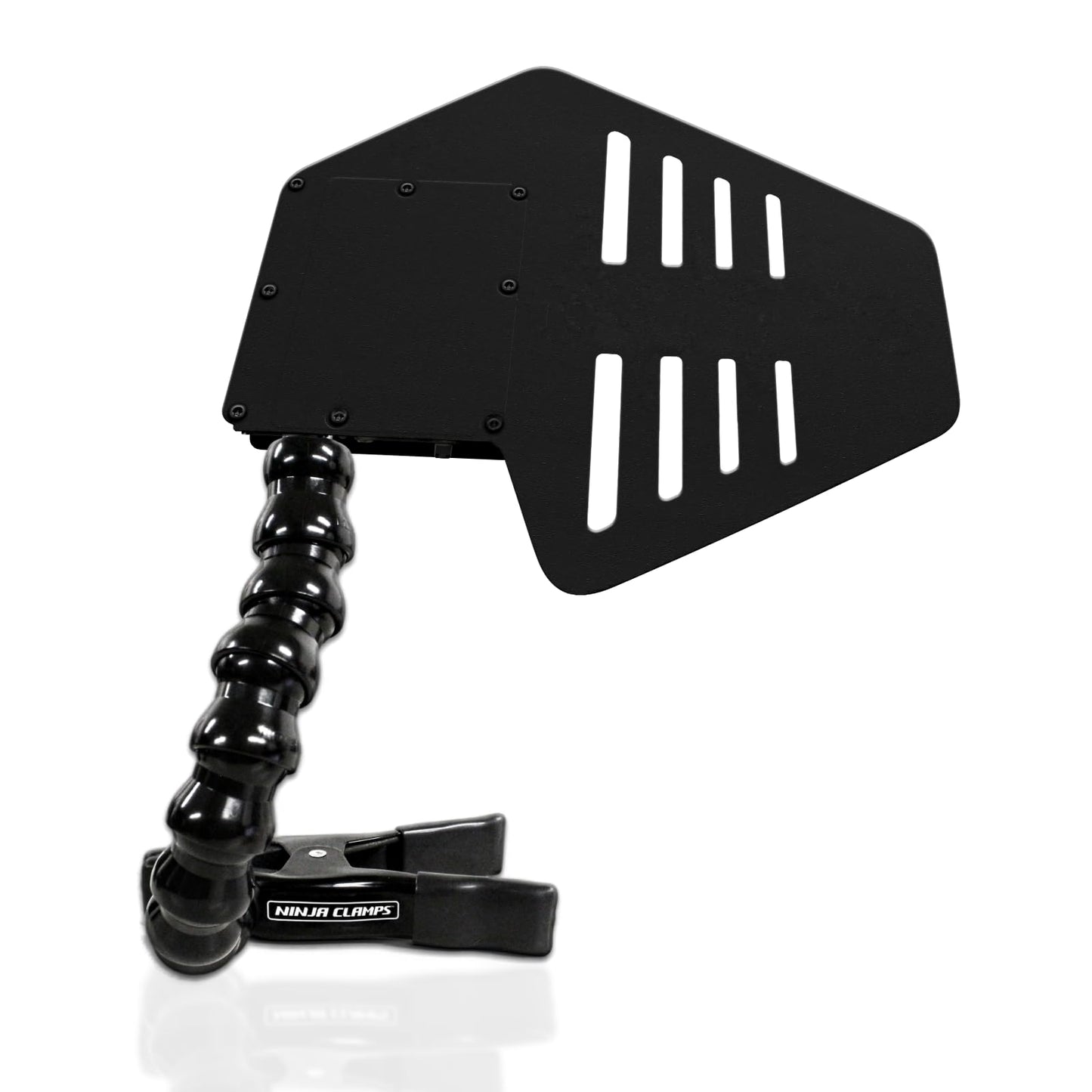 Stage Ninja® MIC-12-CB Clamp-On Pro Mount - 12" Flexible Gooseneck with Industrial Clamp for Mics, Antennas, IEM Mixers & Action Cams - For Stage