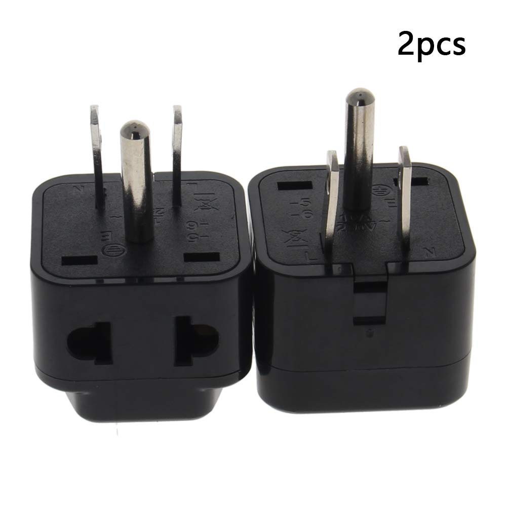 Fielect AC 110V-250V 10A WD-5 Male US to Female Universal Power Socket Adapter for Cord Connector 2pcs
