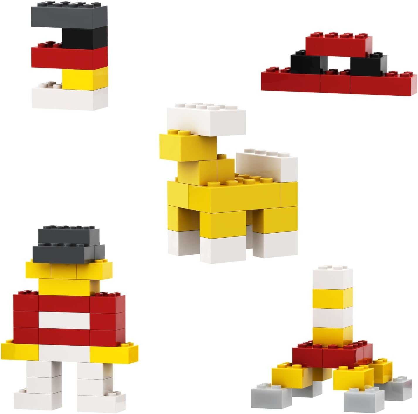 300 Piece Brown Bricks Bulk Assortment Pack - 12 Size Brown Brick Accessories for Building, Compatible with Lego Parts and Pieces