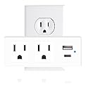 Multi Plug Wall Outlet Surge Protector with USB Ports - 2 Outlet Extender with 2 USB Ports (1 USB-C) - 300J Power Strip with Adapter Spaced Outlets