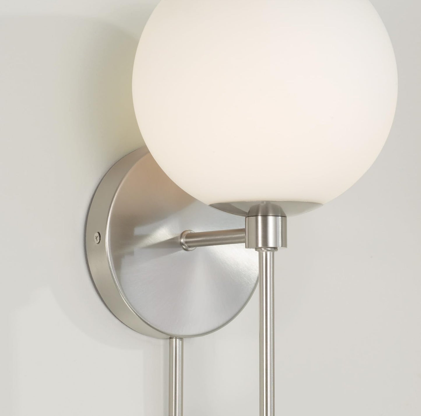 HomePlace by Capital Lighting 652111BN-548 Ansley Retro/Vintage Mid-Century Art Deco Soft White Glass Wall Sconce, 1-Light 100 Watt, 15" H x 7" W
