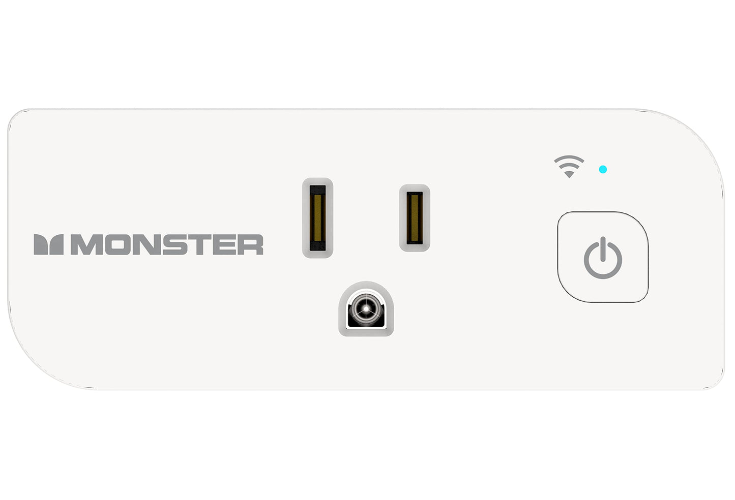 Monster Smart Power Outlet WiFi Control for Indoor Use with Monster App - Voice Control with Amazon Alexa and Google Assistant - 1 Outlet White