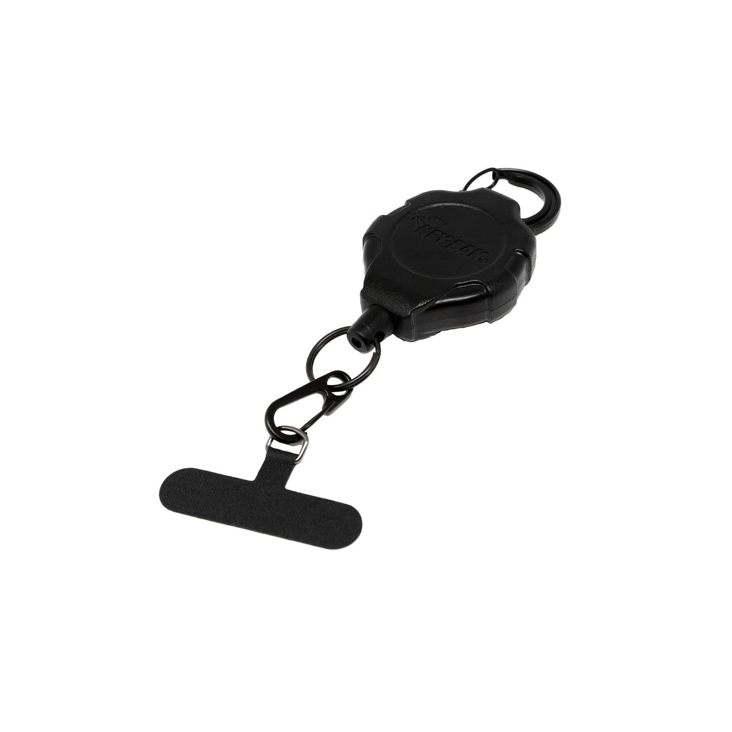 KEY-BAK Ratch-It Retractable Anti-Theft Phone Tether Cell Phone Lanyard with Carabiner & Universal Smartphone Case Anchor Black