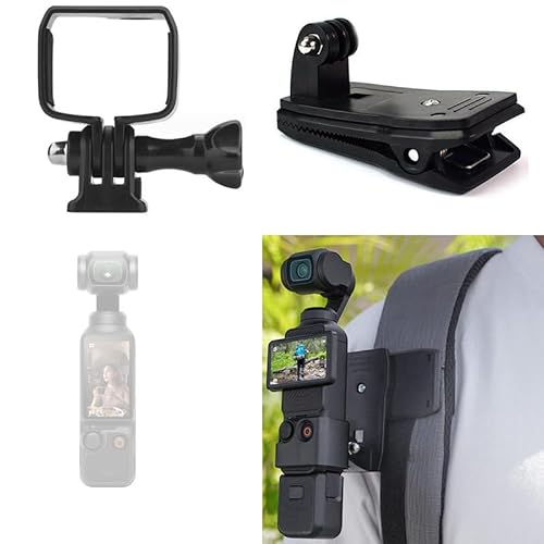 Coyktonty Swivel Backpack Clip Mount for DJI OSMO Pocket 3,360° Rotation Backpack Strap Mount Quick Clip Mount with Expand Frame
