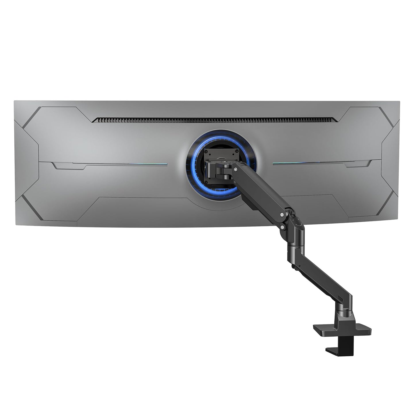 Heavy Duty Monitor Arm Aluminum Single Gas Spring Monitor Arm Suit for Flat/Ultrawide/Cruved Screen 34-49 inch and New 57 inches Screen Weight