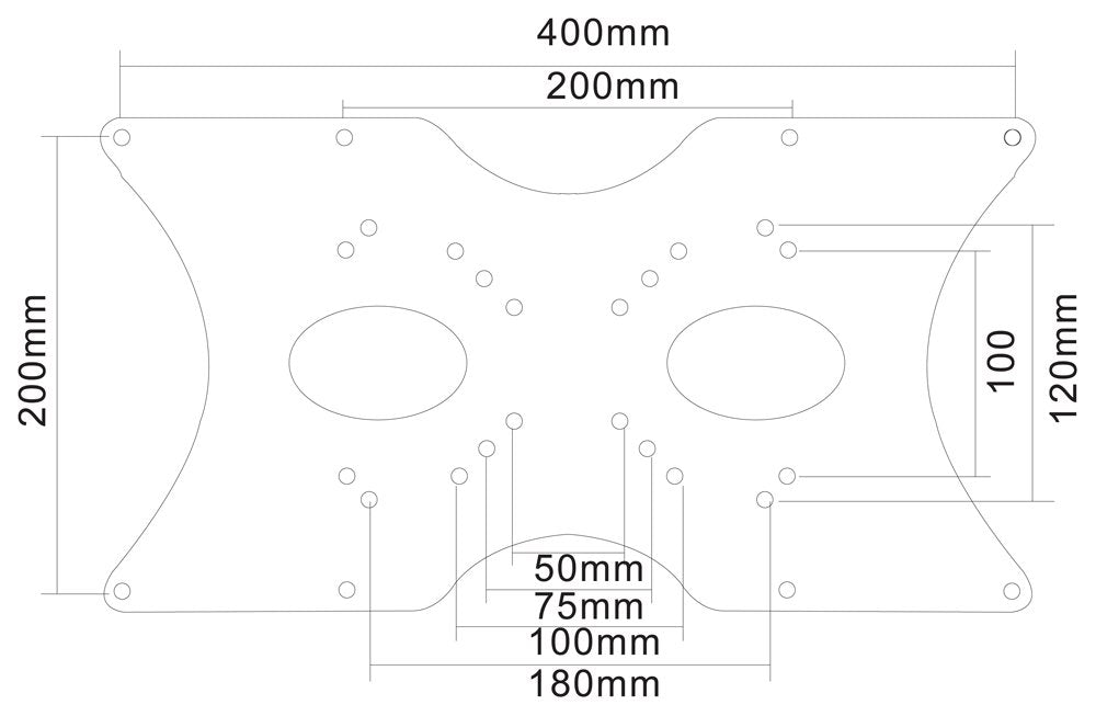 Newstar FPMA-VESA400 VESA Conversion Plate from VESA 75x75mm & 100x100mm to 200x100mm, 200x200mm & 400x200mm - Silver