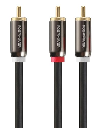 FosPower RCA Y-Adapter (6 Feet), 1 RCA Male to 2 RCA Male Y Splitter Digital Stereo Audio Cable for Subwoofer, Home Theater, Hi-Fi - Dual Shielded |