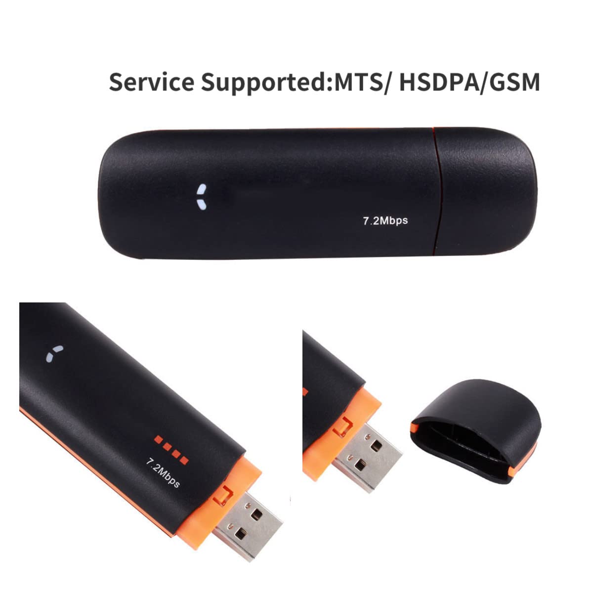 Mugast HSDPA USB Stick, SIM Modem, 7.2Mbps 3G Wireless Network Dongle with TF SIM Card, 3G: HSDPA/ UMTS, Support MTS/ HSDPA/GSM