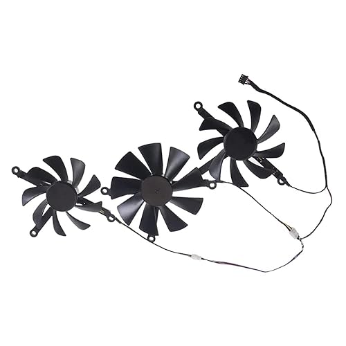 Rakstore CF1010U12S Graphics Card Cooling Fan Replacement for XFX RX 5700 XT Thicc III Quiet Cooler Fan (3 Pcs/Set)