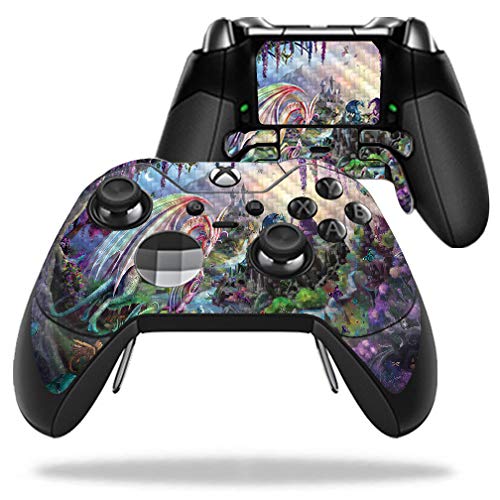 MightySkins Carbon Fiber Skin for Microsoft Xbox One Elite Controller - Dragon Paradise | Protective, Durable Textured Carbon Fiber Finish | Easy