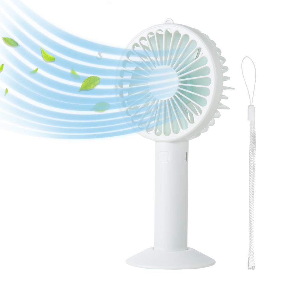 USB Mini Handheld Fan Portable, XUNMEJ Hand Held Personal Small Fan Rechargeable 2000mAh Battery Operated Powered Cooling Desktop Fan with Fan Base 3
