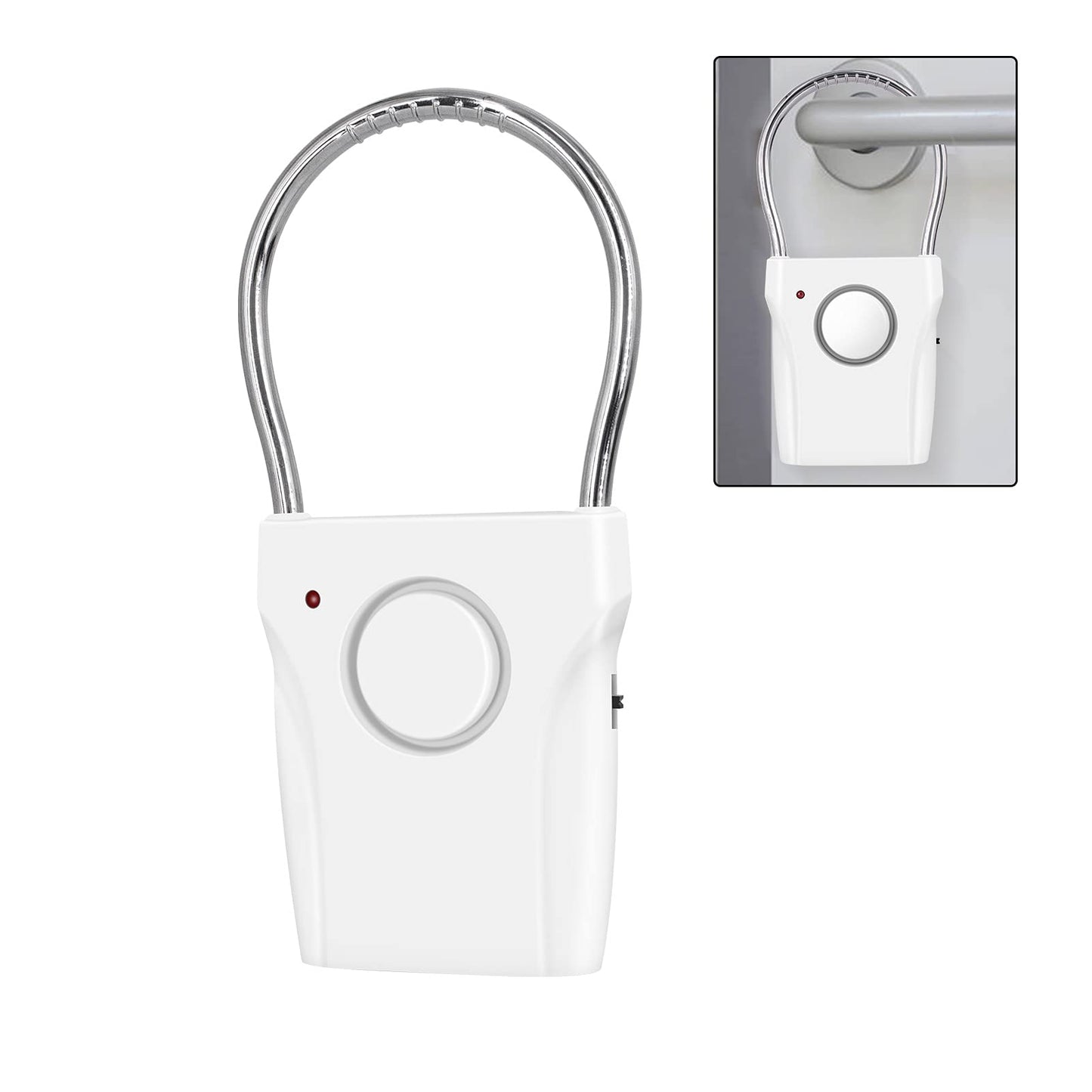 JIAN BOLAND Door Handle Alarm - Vibration-Activated Security Alert with 120DB Audible Alarm, Effective up to 500FT - Ideal for Travel, Hotels