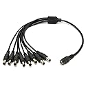 SOLTECH 8 Way DC Power Splitter Cable for Security Cameras 1 Female to 8 Male 5.5 * 2.1mm 8 Channel Y Adaptor for CCTV Surveillance Cameras